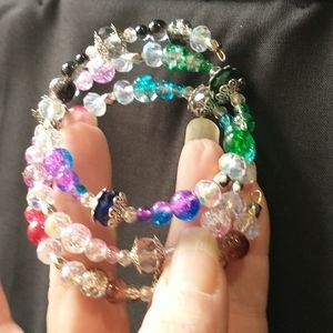 Crackle Glass Memory Wire Wrap